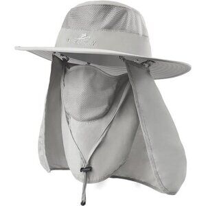 UPF 50 Sun Protection Fishing Hat Neck Flap Face Cover Outdoor Hiking Cap